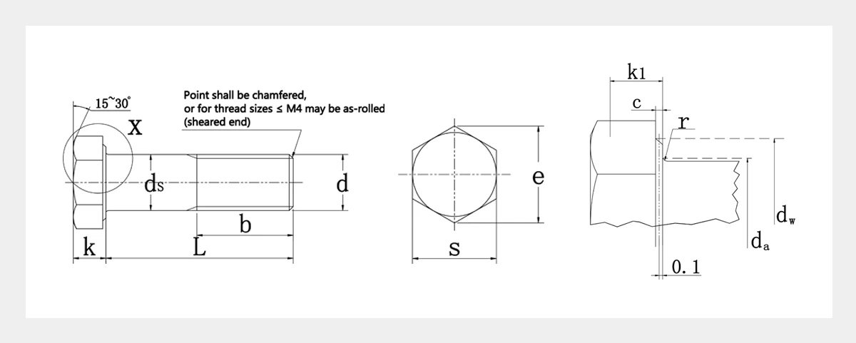 Carton Steel Hex Bolt 2D